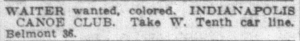 The Canoe ClubCasino Gardens, and Municipal Gardens were all racially segregated, but this May, 1918 ad confirms that many of the staff working at these venues were African Americans.